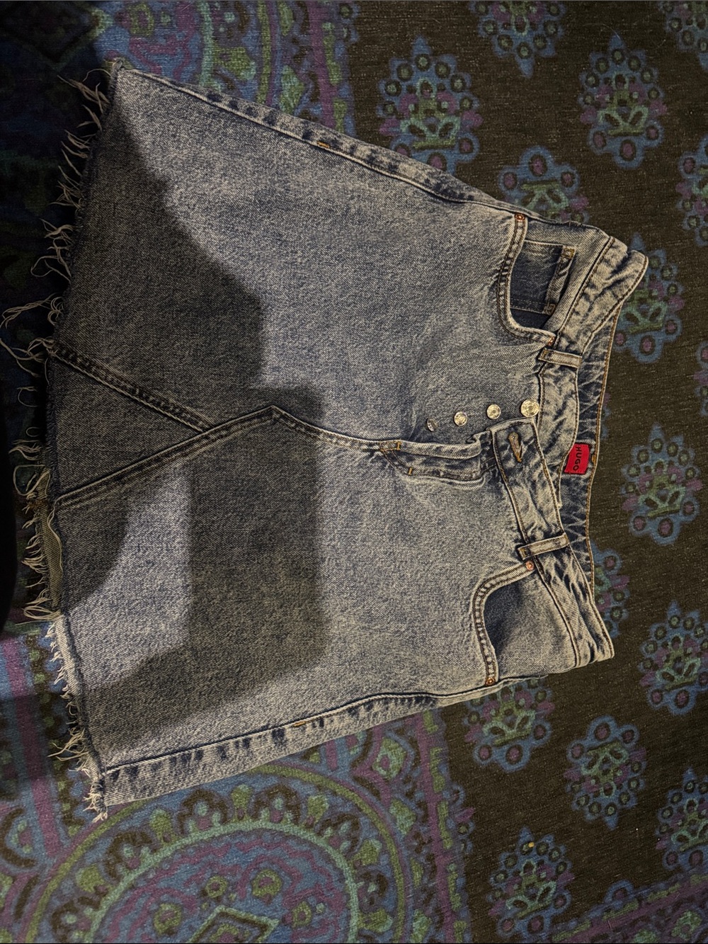 HUGO Light Blue Denim Mini Skirt
